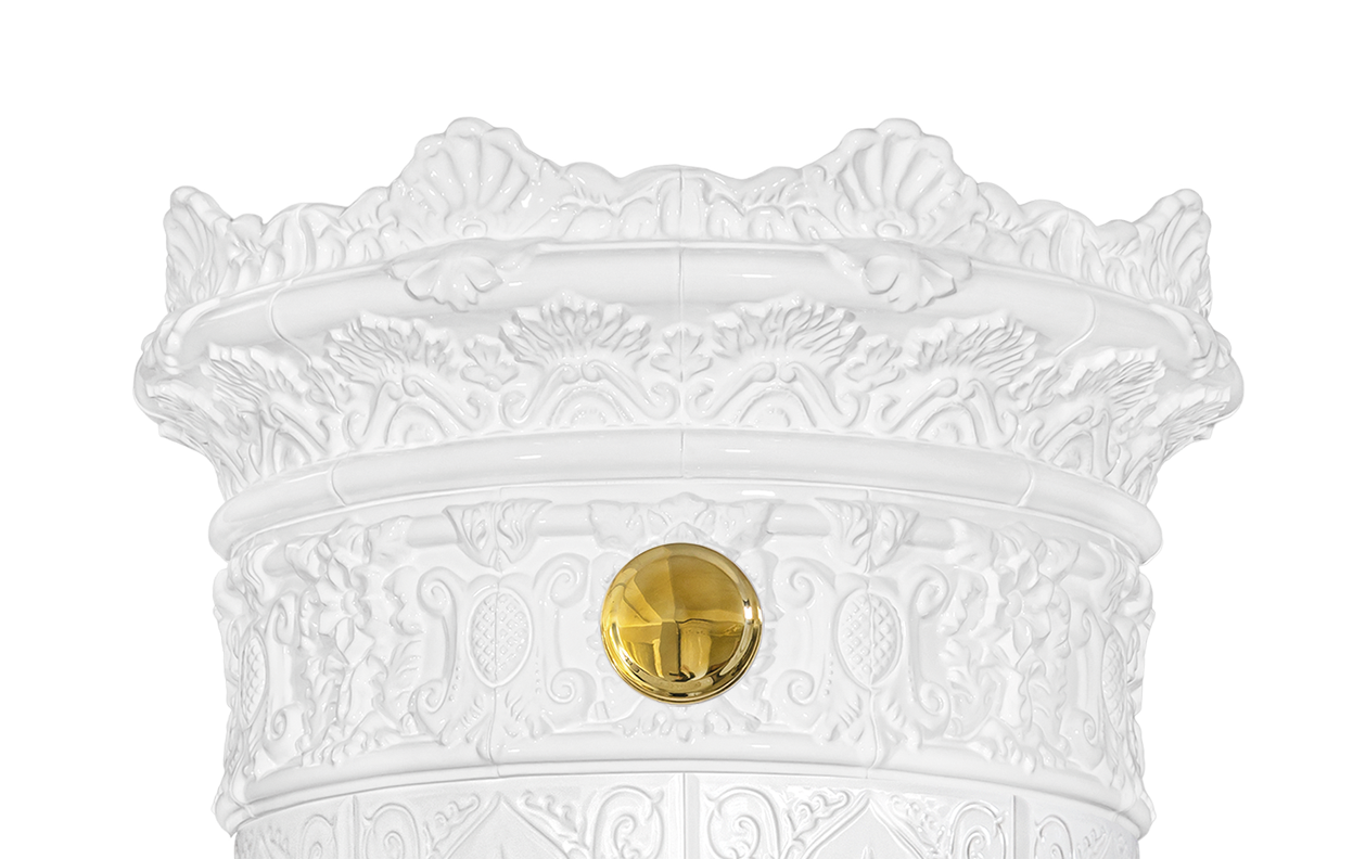 Kakkelovn Krona® 75 Antik svensk kakkelovn Reimanns-Krona® 75