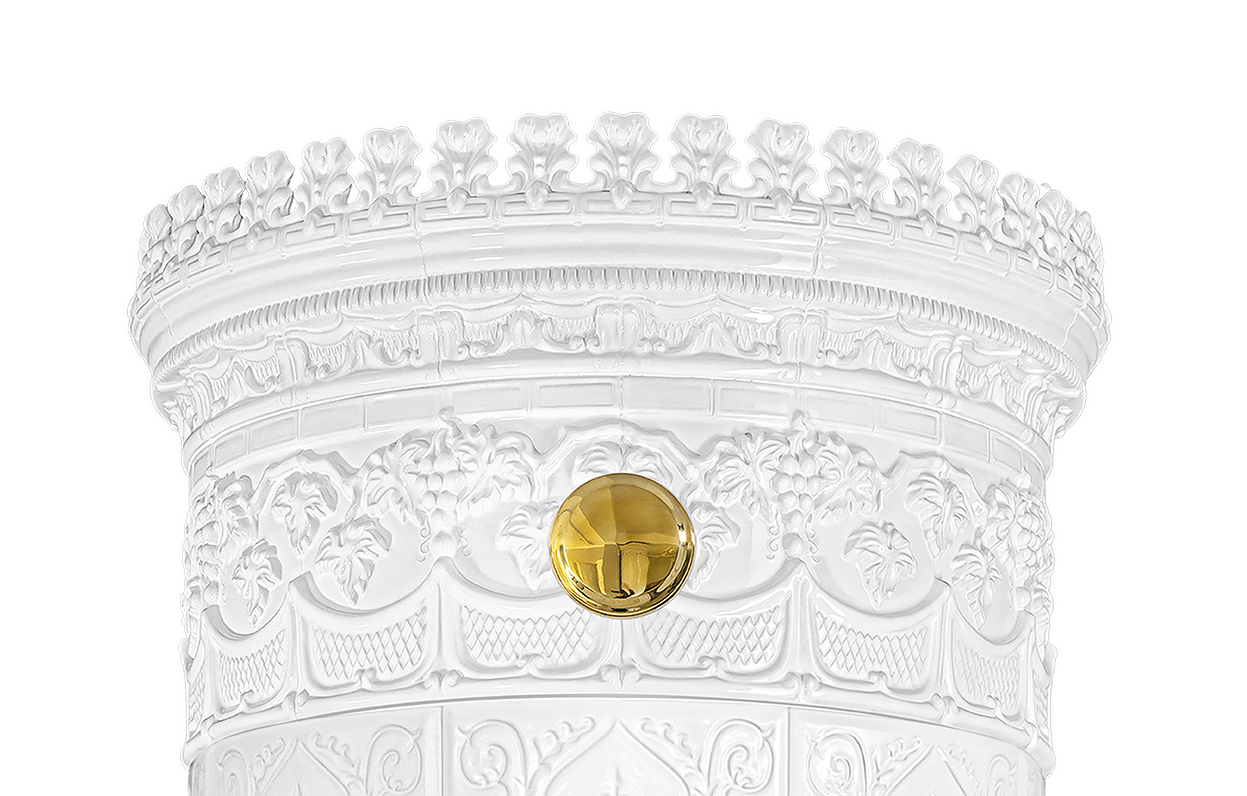 Kakkelovn Krona® 74 Antik svensk Kakkelovn Reimanns-Krona® 74